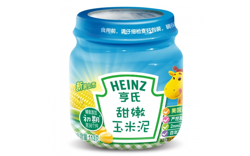 亨氏（Heinz） 嬰兒佐餐泥寶寶營(yíng)養輔食兒童果泥 甜嫩玉米泥113g 正品保障