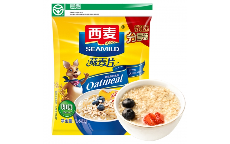 西麥 燕麥片 無(wú)添加蔗糖 營(yíng)養早餐食品牛奶好搭檔 即食 超值谷物代餐麥片1480g袋裝