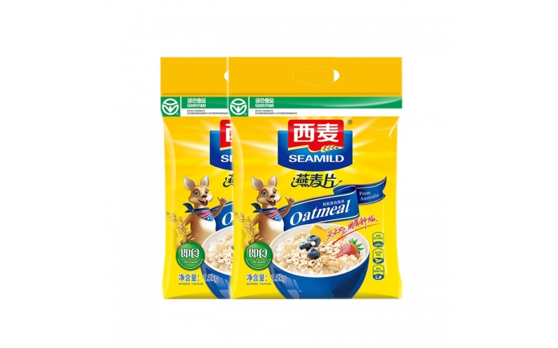 西麥 燕麥片 無(wú)添加蔗糖 營(yíng)養早餐食品牛奶好搭檔 即食 超值谷物代餐麥片1500g袋裝