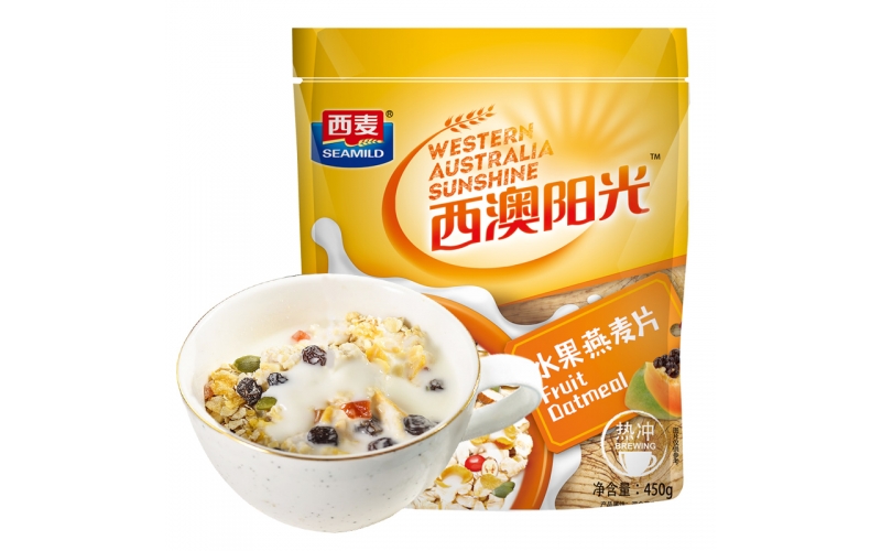蝦米 燕麥片 西澳陽(yáng)光 營(yíng)養早餐食品 牛奶好搭檔 即食 混合什錦水果谷物代餐麥片450g