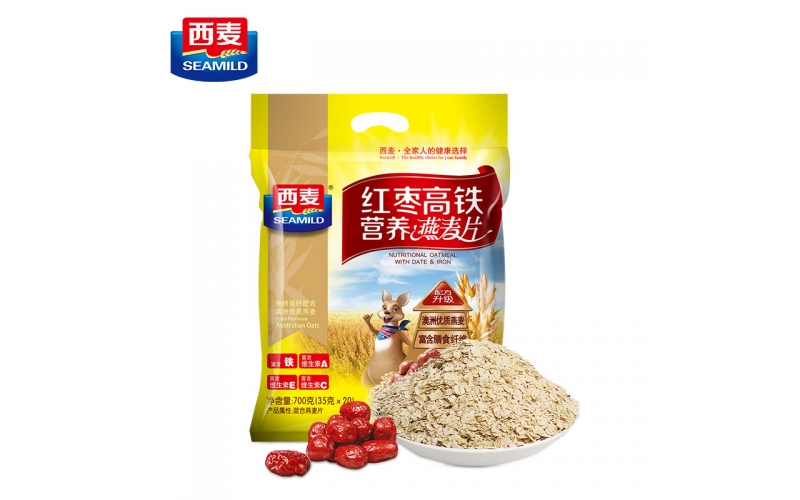 西麥 紅棗高鐵營(yíng)養燕麥片700g單袋裝沖飲即食兒童青少年學(xué)生成人營(yíng)養早餐麥片