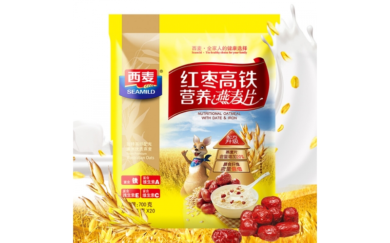 西麥 燕麥片 西澳陽(yáng)光 營(yíng)養早餐食品 紅棗牛奶營(yíng)養好搭檔 谷物代餐麥片560g（28g-20小袋）獨立包裝