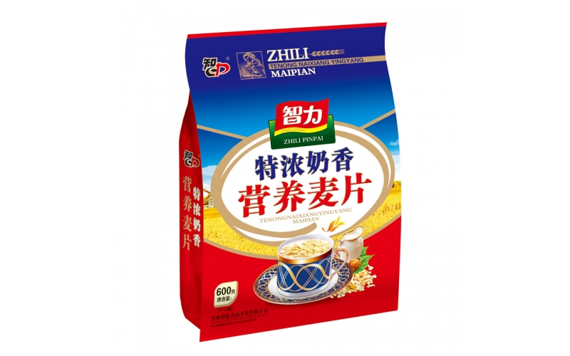 智力 特濃奶香營(yíng)養麥片600g/17小袋 即食沖飲早餐沖飲燕麥片
