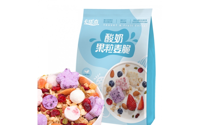 智力卡優(yōu)奇酸奶果粒麥脆316g免煮學(xué)生營(yíng)養早餐即食干吃燕麥代餐