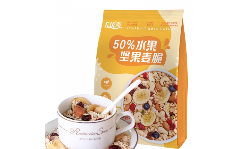 智力卡優(yōu)奇水果堅果麥脆300g免煮學(xué)生營(yíng)養早餐即食干吃燕麥代餐